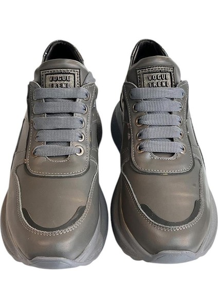 Gri Deri Comfort Taban Sneaker modelleri