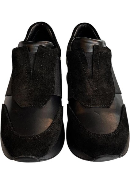 Siyah Deri Comfort Taban Sneaker modelleri