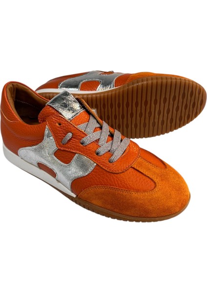 Orange Deri Sneaker