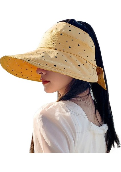 Bahar ve Yaz Seyahati Retro Moda Boş Üst Güneş Şapkası Çok Yönlü Katlanabilir (Yurt Dışından)