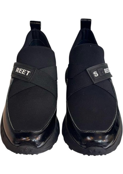 Siyah Rugan Deri Comfort Taban Sneaker modelleri