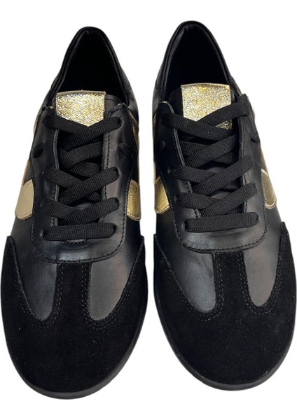 Siyah Deri Sneaker