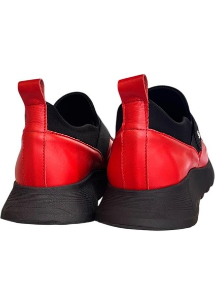 Kırmızı Deri Comfort Taban Sneaker fırsatları