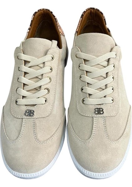 Bej Süet Deri Comfort Taban Sneaker