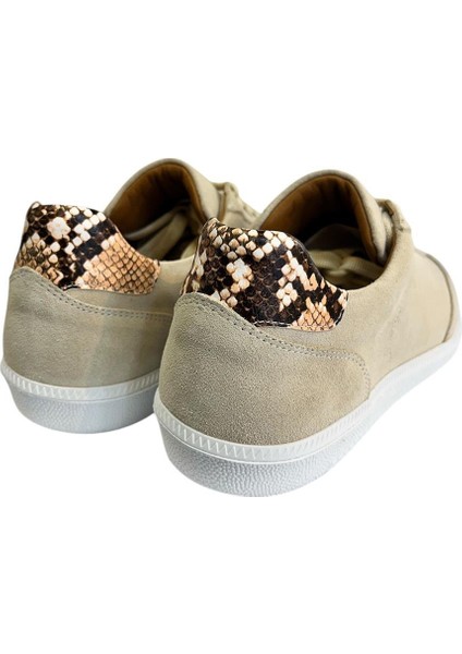 Bej Süet Deri Comfort Taban Sneaker