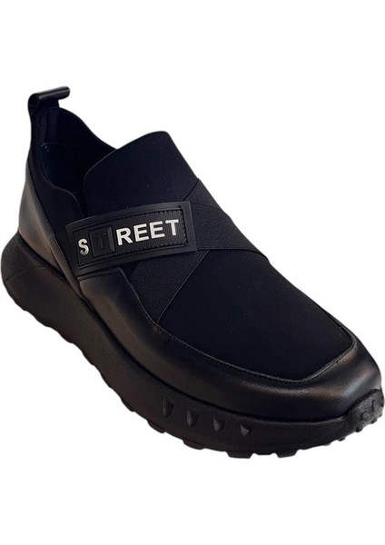 Siyah Deri Comfort Taban Sneaker fiyatları