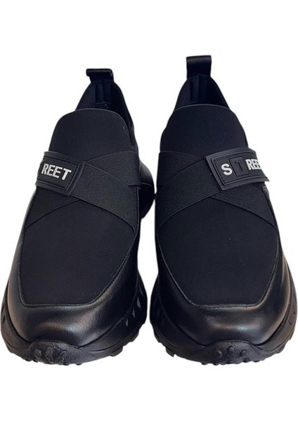 Siyah Deri Comfort Taban Sneaker modelleri