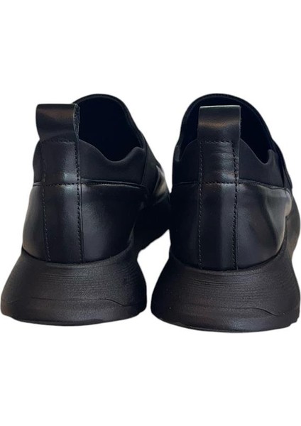 Siyah Deri Comfort Taban Sneaker fırsatları