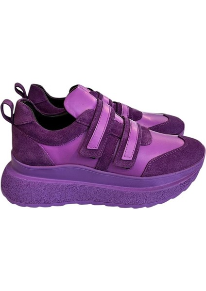 Mor Deri Comfort Taban Sneaker