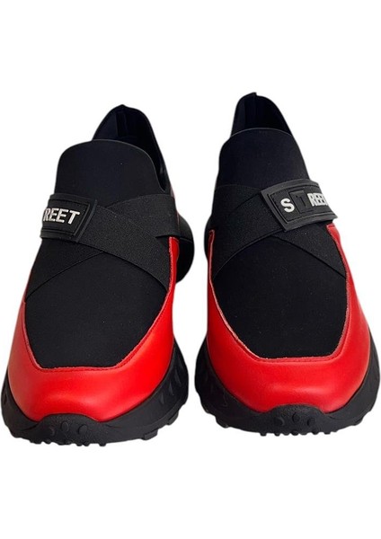 Kırmızı Deri Comfort Taban Sneaker modelleri