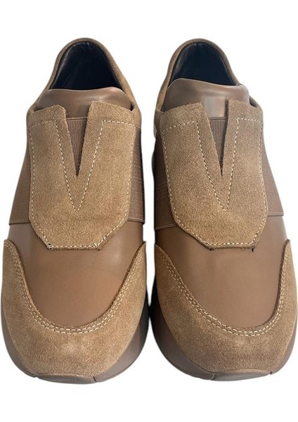 Bej Deri Comfort Taban Sneaker modelleri