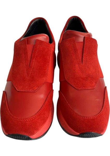 Kırmızı Deri Comfort Taban Sneaker modelleri