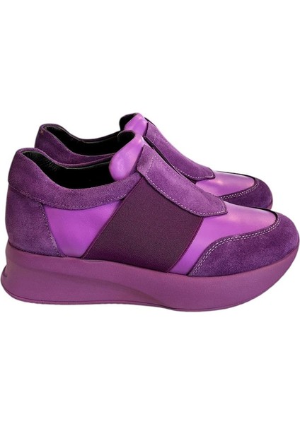 Mor Deri Comfort Taban Sneaker