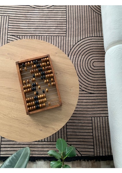 Salyangoz Desenli Kaymaz Dokuma Tabanlı Yıkanabilir Kilim