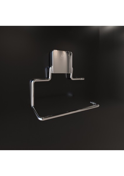 Dekoratif Yapıştırmalı Metal Banyo Wc Kağıtlık Askı Krom Pratik Vidasız Montaj DC-4774