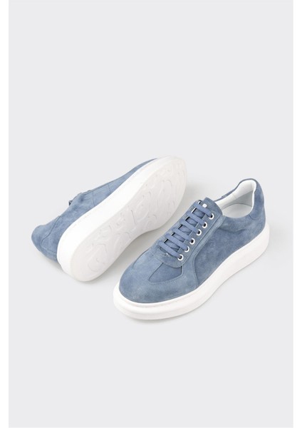 Mavi Deri Erkek Spor Ayakkabı modelleri