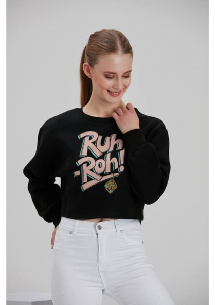 Kadın Siyah Baskılı Sweatshirt fiyatları