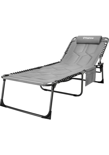 Kingcamp Bavaria Cozy Premium 5 Kademeli Katlanır Şezlong Kampet Grey