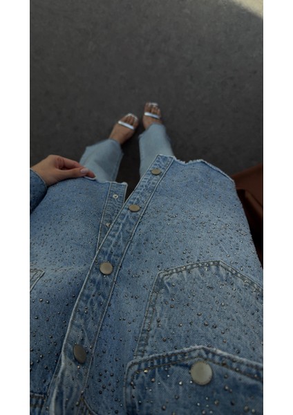 Taşlı Denim Ceket indirimleri