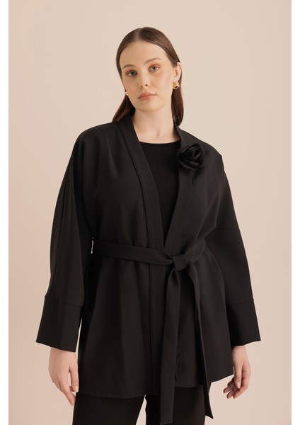 Kumaş Broşlu Kimono