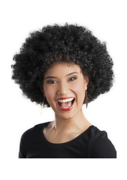 Siyah Kıvırcık Afro Bonus Parti Peruğu