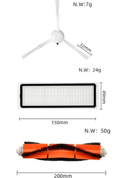 Xıaomı Vacuum-Mop 1c 2c 1t STYTJ01ZHM Dreame F9 Fırça Hepa Filtre Robot Süpürge Parçaları Için Yedek Kitler (Yurt Dışından) modelleri