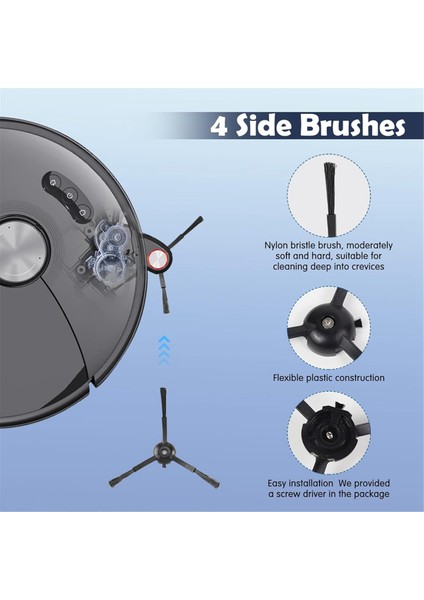 Roborock S8 Maxv Ultra Robot Süpürge Yedek Parçaları Için 24 Adet Silindir Yan Fırçalar Filtreler Paspas Pedleri Toz Torbaları (Yurt Dışından) modelleri