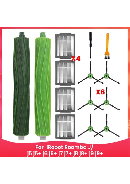 Irobot Roomba J Serisi J5 J5+ J6 J6+ J7 J7+ J8 J8+ J9 J9+ Elektrikli Süpürge Fırça Filtreleri Için Yedek Aksesuarlar (Yurt Dışından)