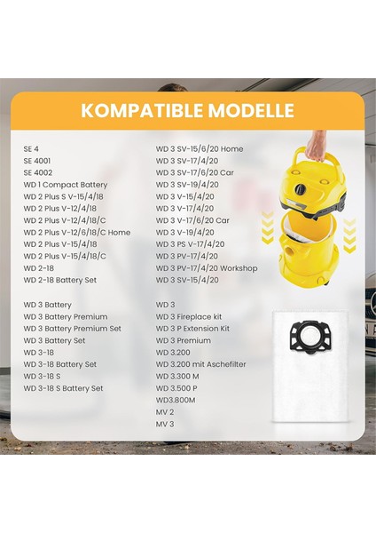 Karcher Kfı 357 KFI357 Ka 40 Için Uygun Elektrikli Süpürge Torbası Filtresi Karcher 2.863-314.0 Wd2 Plus Için Yedek Torba (Yurt Dışından) fırsatları