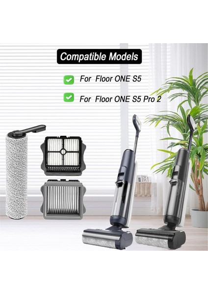 Tineco Floor One S5/floor One S5 Pro 2 Kablosuz Elektrikli Süpürge Aksesuarları Için Hepa Filtre ve Fırça Rulosu (Yurt Dışından)