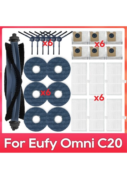Eufy Omni C20 Robot Süpürge Yedek Parçaları Ana Yan Fırça Filtre Paspas Bezi Toz Torbaları Aksesuarlar Sarf Malzemeleri (Yurt Dışından)