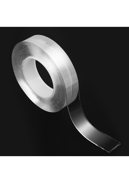 2 Metre x 3 cm Şeffaf Güçlü Nano Çift Taraflı Silikon Jel Yapıştırıcı Bant fırsatları
