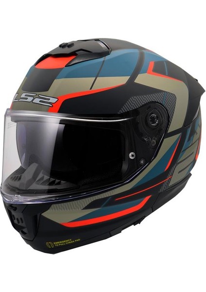 Stream 2 Road Kapalı Kask Mat Siyah-gri-mavi-kırmızı