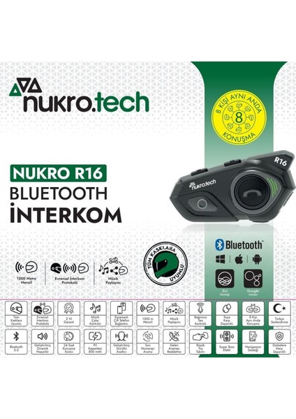 Nukro R16 Bluetooth Intercom