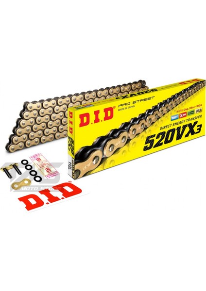 Dıd Gold Zincir 520-118l Vx3 X-rıng Dl650 Cb650f Cbr650f Nc750 S/