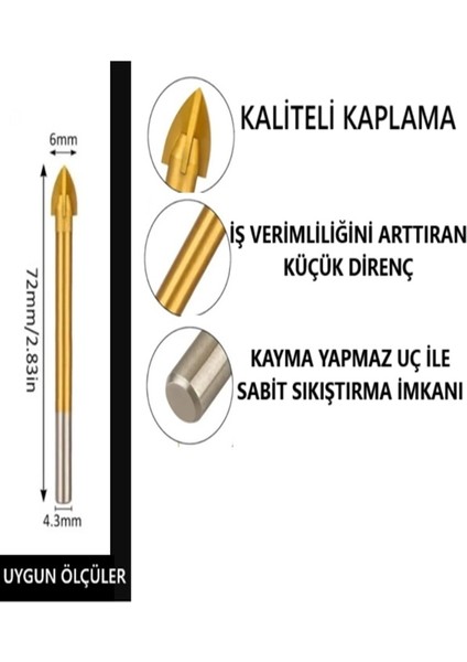Matkap Ucu Cam Seramik Delme 6 mm Elmas Uç Aparat Şişe Delimi Hobi fiyatları