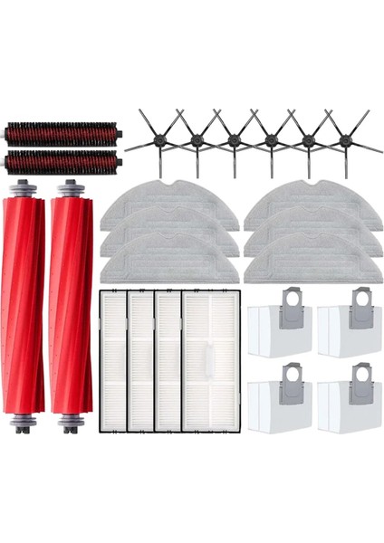 Roborock S7 Maxv Ultra S7 Pro Ultra Robot Süpürge Aksesuarları Ana Yan Fırça Paspas Filtre Toz Torbası Rulo Fırça (Yurt Dışından)