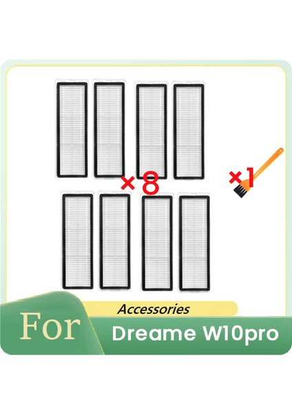 Dreame W10PRO Robot Süpürge Parçaları Değişimi Için Temizleme Fırçalı 9 Adet Hepa Filtre (Yurt Dışından)