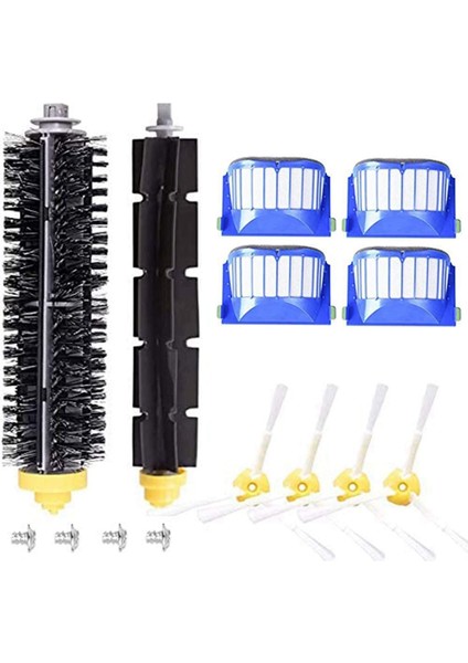 Irobot Roomba 600 610 620 630 645 650 655 660 680 500 Serisi Yedek Kit Filtre Yan Fırça Kıl Esnek (Yurt Dışından)
