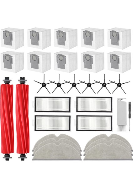 Roborock Q7+ / Q7 Max+ Robot Süpürge, Ana Fırça, Paspas Bezi Pedleri, Vakum Torbaları Için Uyumlu Aksesuar Seti Yedek Parçası (Yurt Dışından)