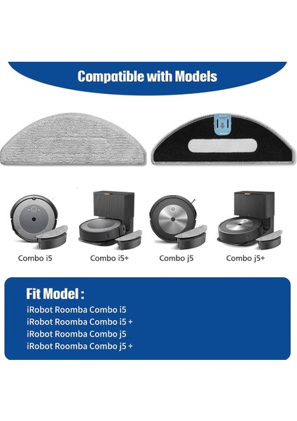 Irobot Roomba Combo I5/ı5+/j5/j5+ Için Yedek Paspas Pedleri, 6 Mikrofiber Paspas Pedi + 6 Fitil, Yıkanabilir ve Tekrar Kullanılabilir (Yurt Dışından) fiyatları