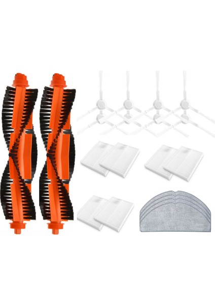 Xiaomi Robot Vakum E10 E12 B112 Vakum Aksesuarları Için 20 Adet Yedek Yedek Parça Ana Yan Fırça Filtre Paspas Bezi (Yurt Dışından)