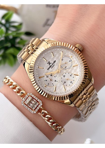 Çelik Kordon 3 Atm Suya Dayanıklı Özel Tasarım Kadın Kol Saat+Bileklik VS.BLKT.0161