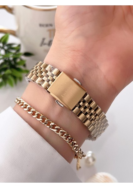 Çelik Kordon 3 Atm Suya Dayanıklı Özel Tasarım Kadın Kol Saat+Bileklik VS.BLKT.0161 modelleri