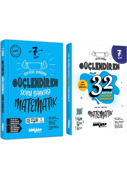 7. Sınıf Matematik Güçlendiren Soru Bankası Ve 32 Haftalık Deneme Seti 2 Kitap