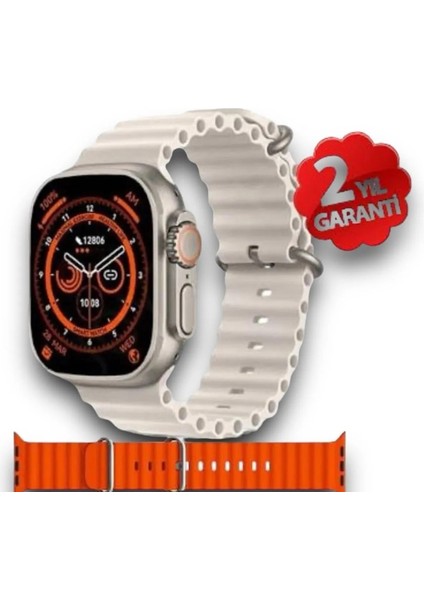 S8 Ultra Max Akıllı Saat 49 mm Uyumlu Vidalı Kordon Kilitli Android, Ios Uyumlu Arama