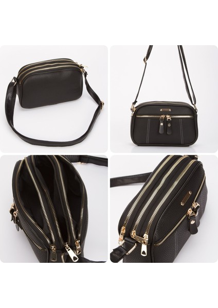 Kadın 3 Bölmeli Astarlı Ayarlanabilir Kolon Askılı Çapraz Omuz Çantası A214 indirimleri