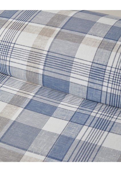 Fresh Tartan Kolay Ütülenir Tek Kişilik Nevresim Takımı 160 x 220 cm Mavi