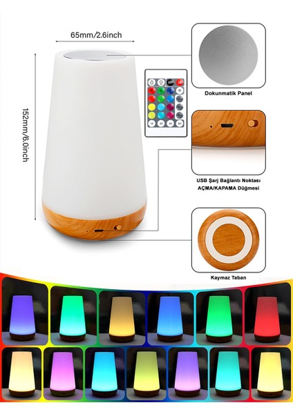 Masaüstü Şarjlı LED Aydınlatma Gece Lambası / GT-CL11
