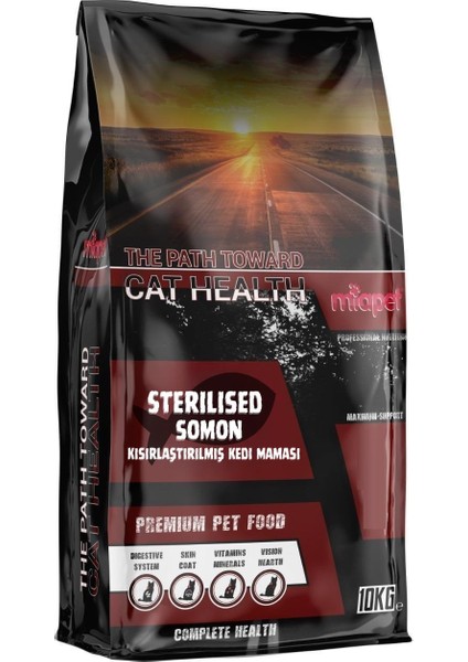 Miapet Somonlu Kısırlaştırılmış Kedi Maması Sterilised Multivitamin Liquid 100 ml Hediyeli 10 kg